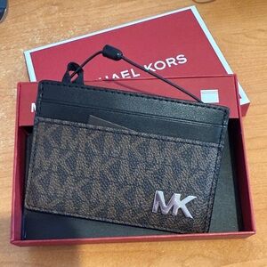 Michael Kors Brown & Black MK Signature Card Holder
